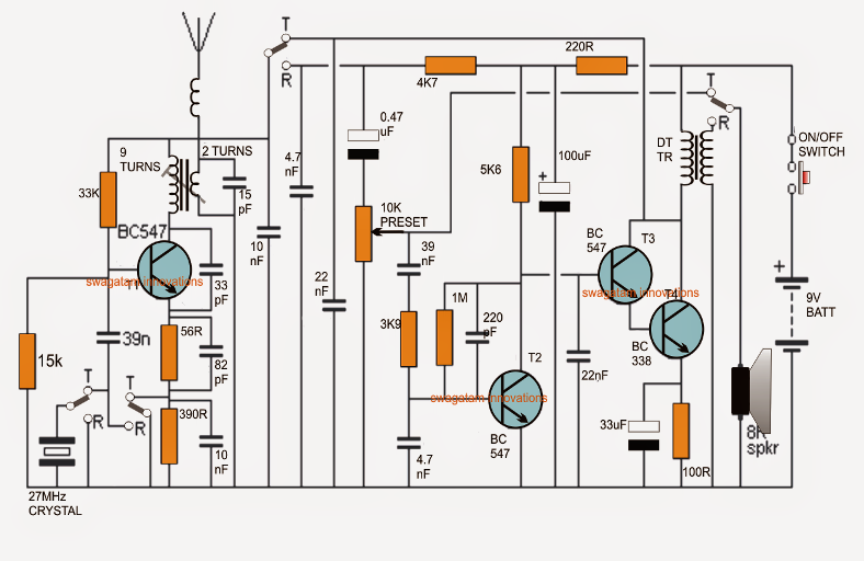 walkie talkie circuit diagram